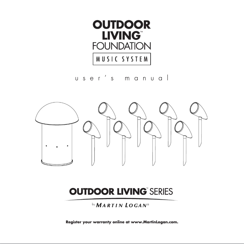 Page 1 de la notice Manuel utilisateur Martin Logan Outdoor Living Foundation 8.1