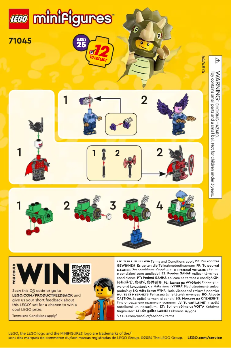 Page 1 de la notice Manuel utilisateur Lego Minifigures 71045