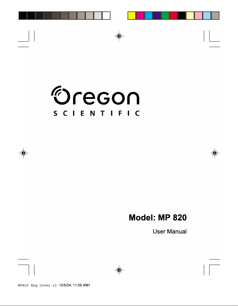 Page 1 de la notice Manuel utilisateur Oregon Scientific MP820