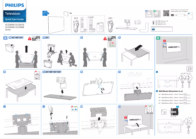 Page 1 of the manual Quick Start Guide Philips 42OLED808
