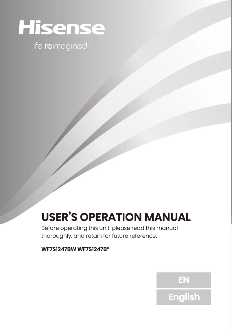 Image de la première page du manuel de l'appareil WF7S1247BW