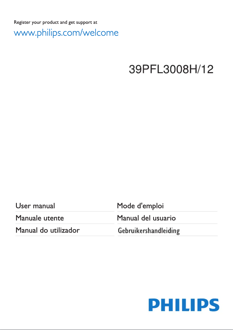 Image de la première page du manuel de l'appareil 39PFL3008H