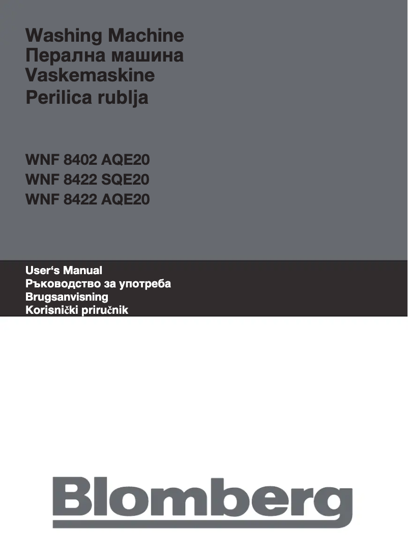 Page n°1 - Manuel utilisateur Blomberg WNF 8402 AQE20