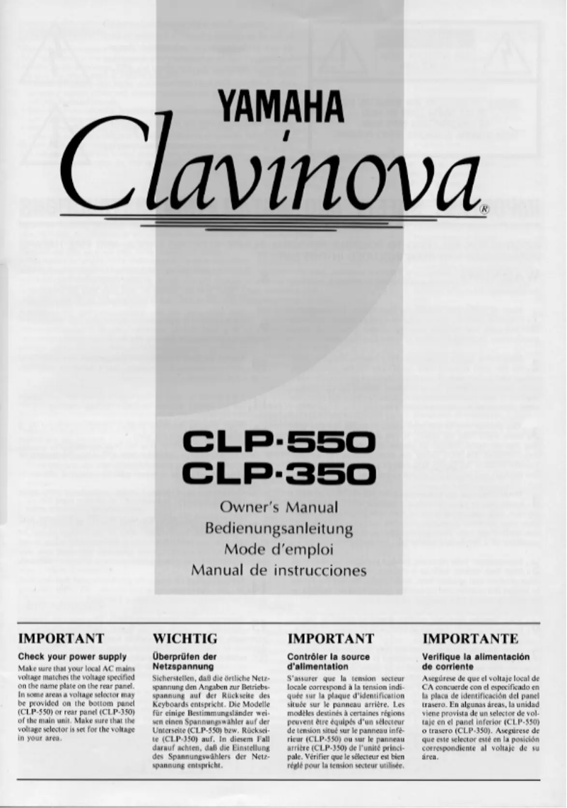 Image de la première page du manuel de l'appareil Clavinova CLP-350