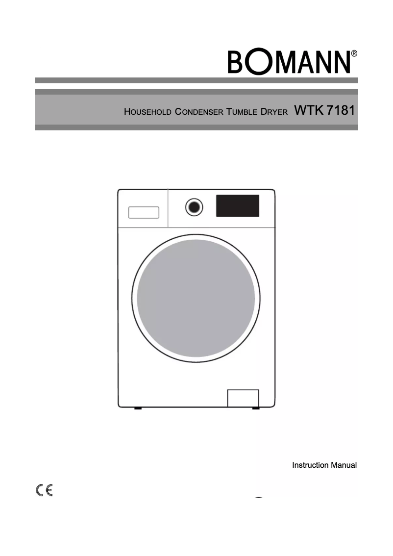 Page 1 de la notice Manuel utilisateur Bomann WTK 7181