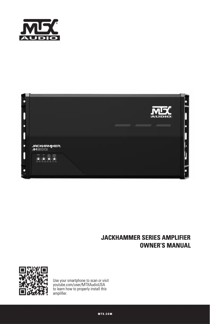 Page 1 de la notice Manuel utilisateur MTX Audio JackHammer JH15001