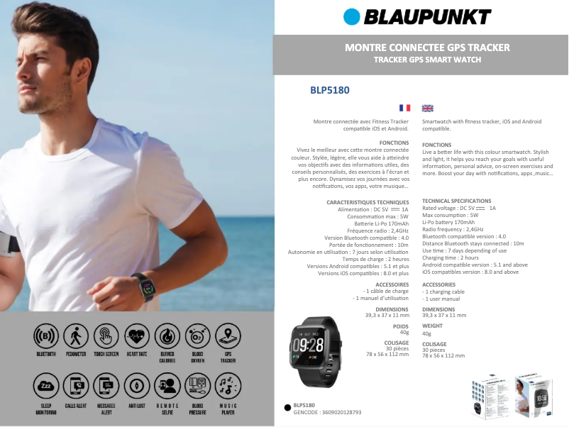 Imagen de la primera página del manual del dispositivo BLP5180