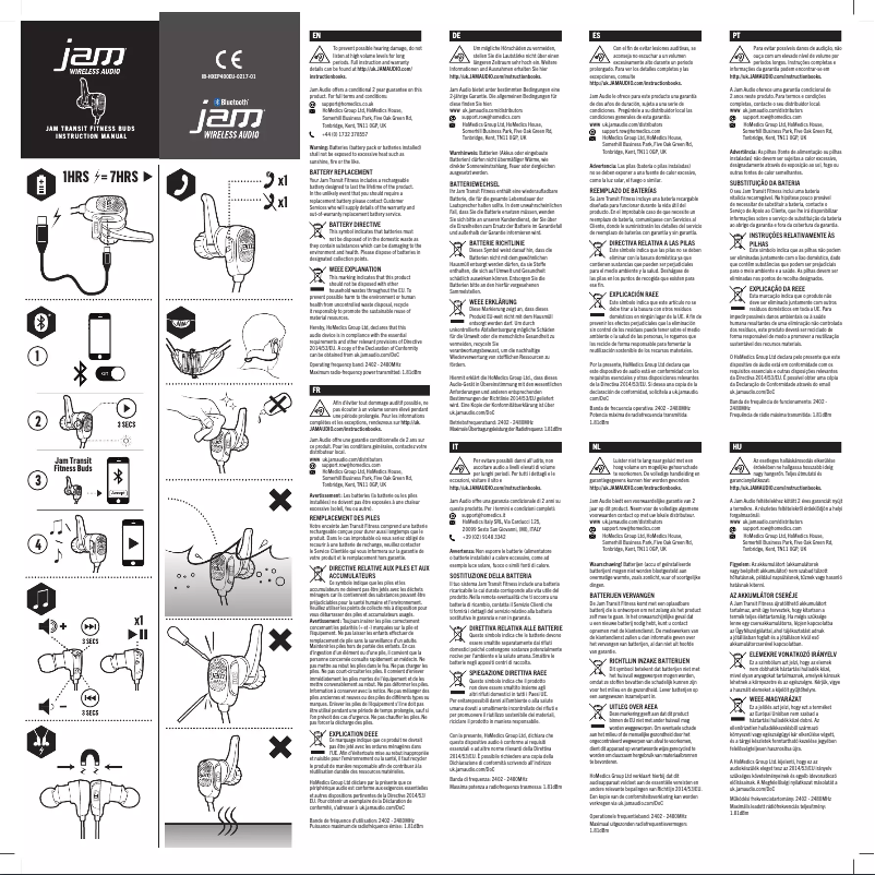 Page n°1 - Manuel utilisateur Jam Fitness Buds