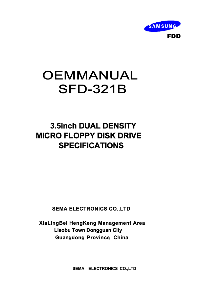 Page 1 de la notice Manuel utilisateur Samsung SFD-321B