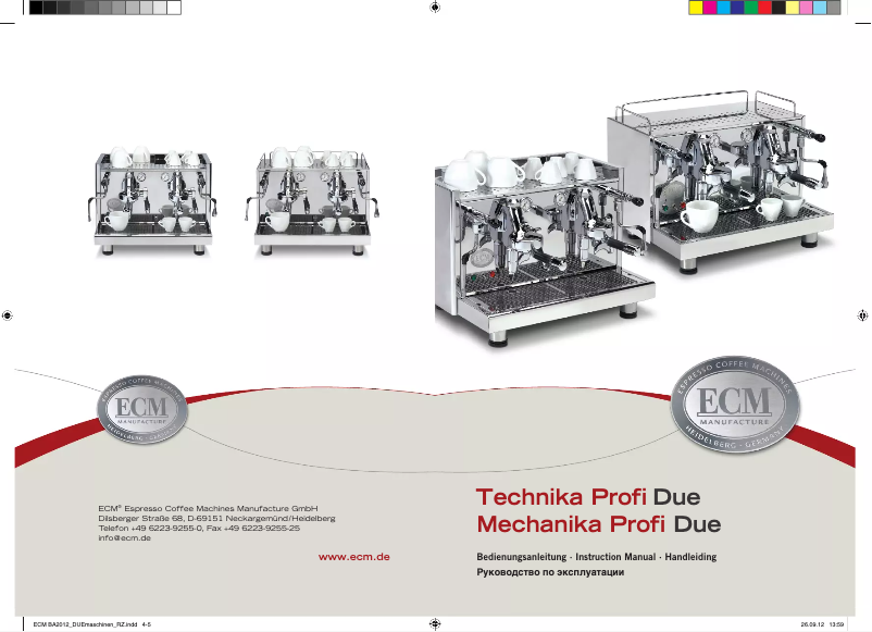 Page 1 de la notice Manuel utilisateur ECM Technika Profi Due