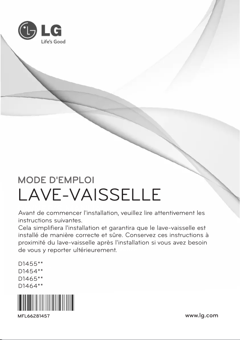 Page 1 de la notice Manuel utilisateur LG D1464CF