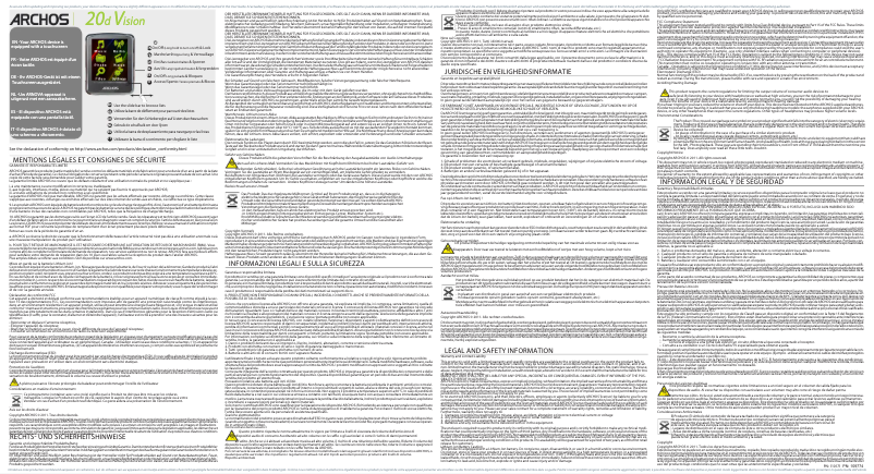 Page 1 de la notice Manuel utilisateur Archos 20d Vision