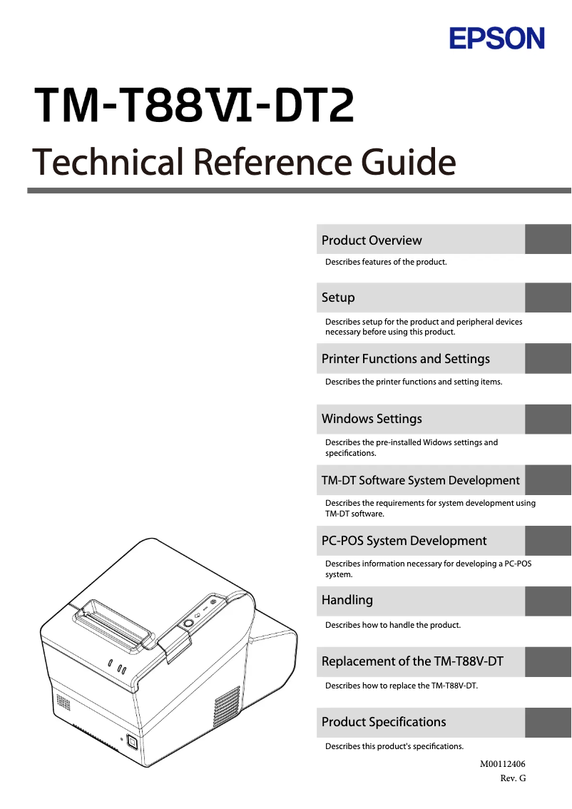 Image de la première page du manuel de l'appareil TM-T88VI-DT2