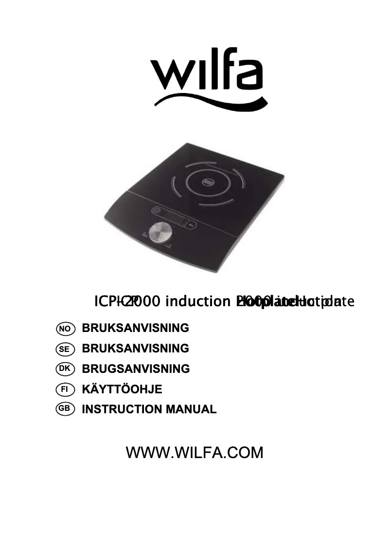 Page n°1 - Manuel utilisateur Wilfa ICP-2000