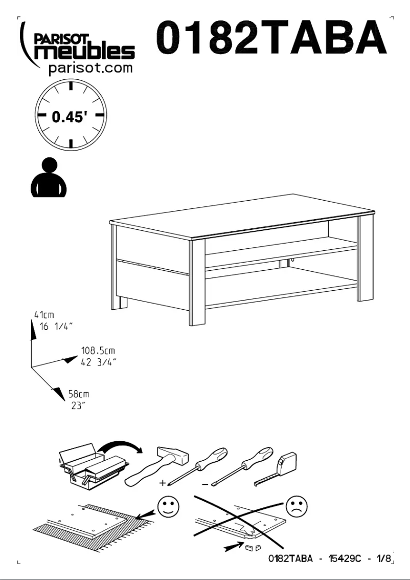 Page n°1 - Manuel utilisateur Parisot 0182TABA