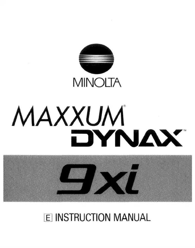 Page n°1 - Manuel utilisateur Konica Minolta Maxxum 9Xi