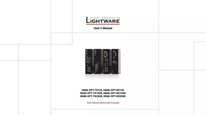 Page n°1 - Manuel utilisateur Lightware HDMI-OPT-TX100R