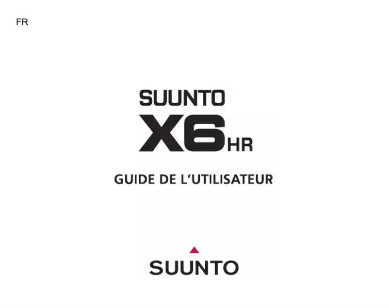 Page n°1 - Manuel utilisateur Suunto X6HR