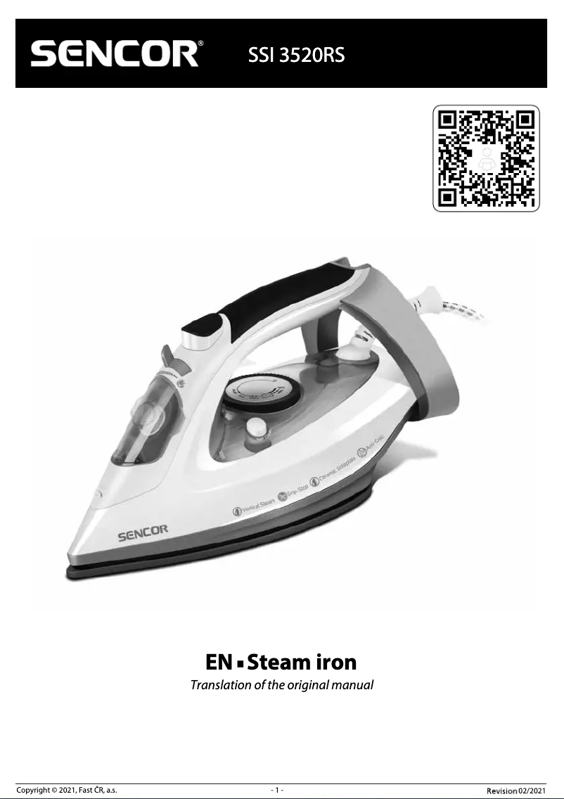 Page n°1 - Manuel utilisateur Sencor SSI 3520RS