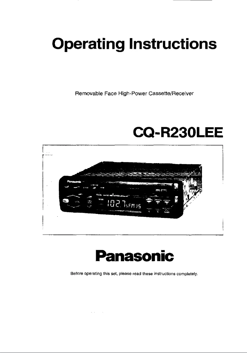 Image de la première page du manuel de l'appareil CQ-R230
