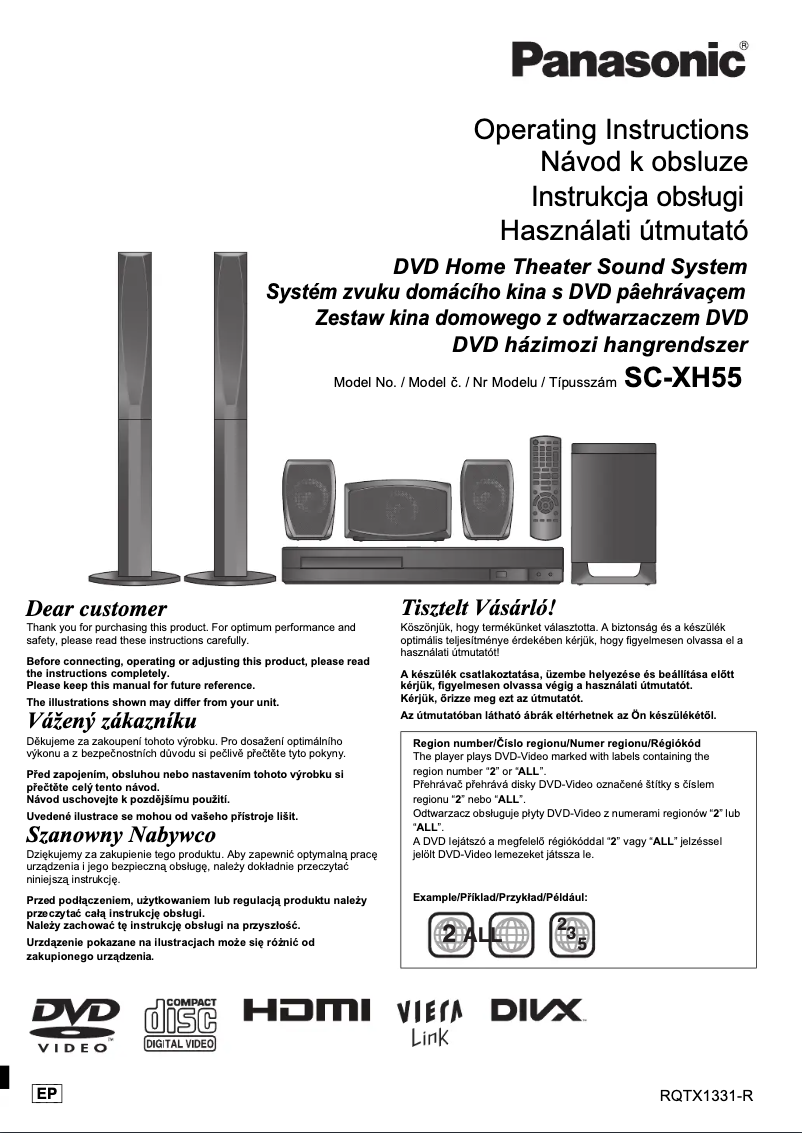 Page 1 de la notice Manuel utilisateur Panasonic SC-XH55