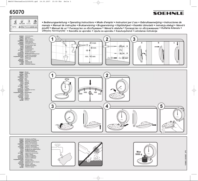 Page 1 de la notice Manuel utilisateur Soehnle Bernardino 65070 2