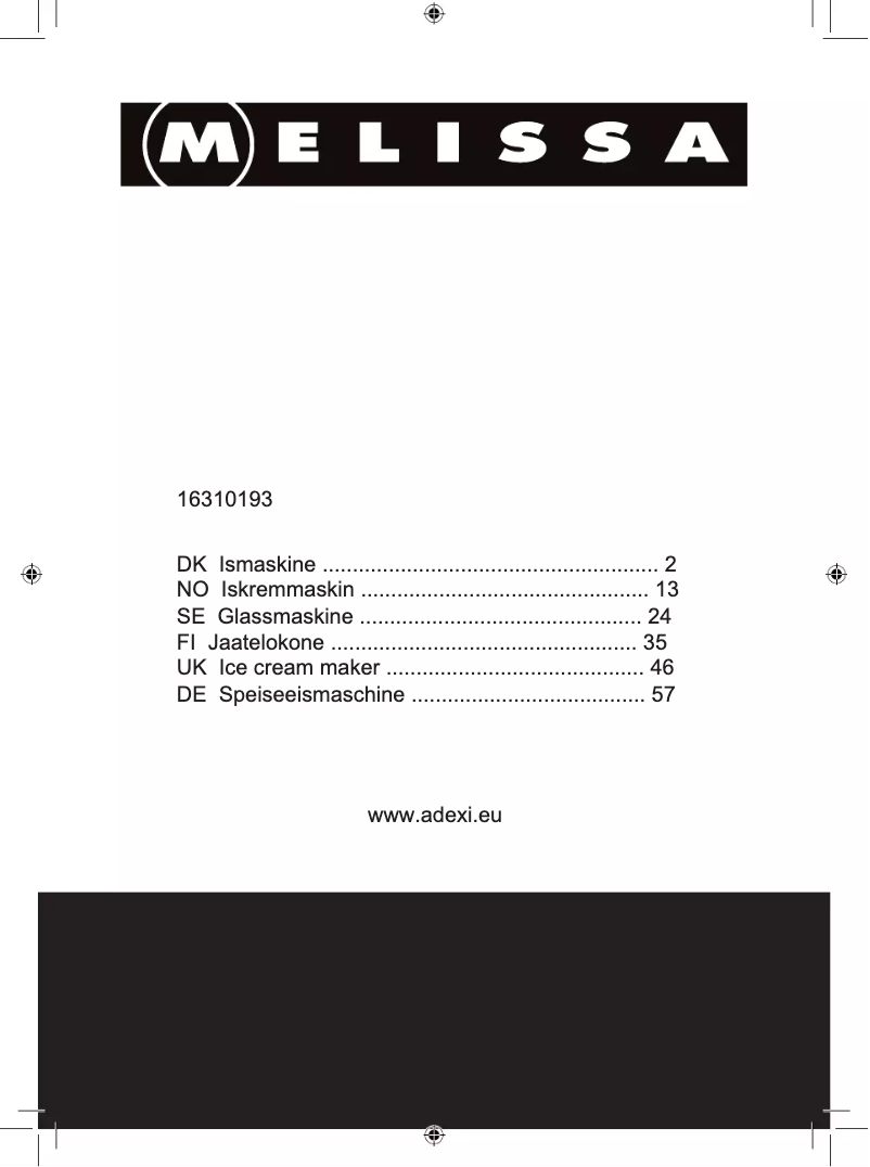 Página 1 del manual Manual de usuario Melissa 16310193