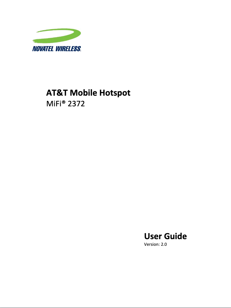 Page 1 de la notice Manuel utilisateur AT&T MiFi 2372