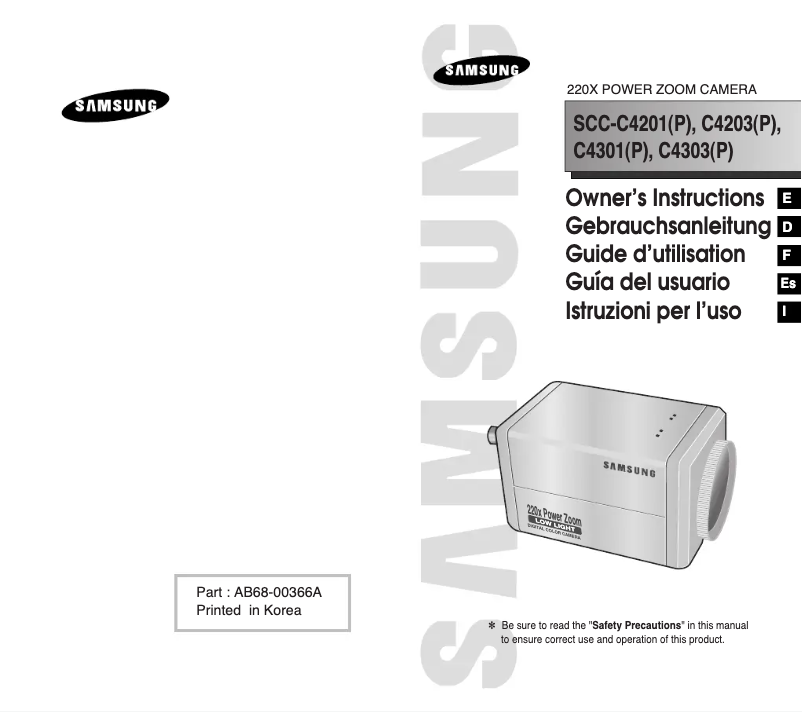 Page 1 de la notice Manuel utilisateur Samsung SCC-C4301P