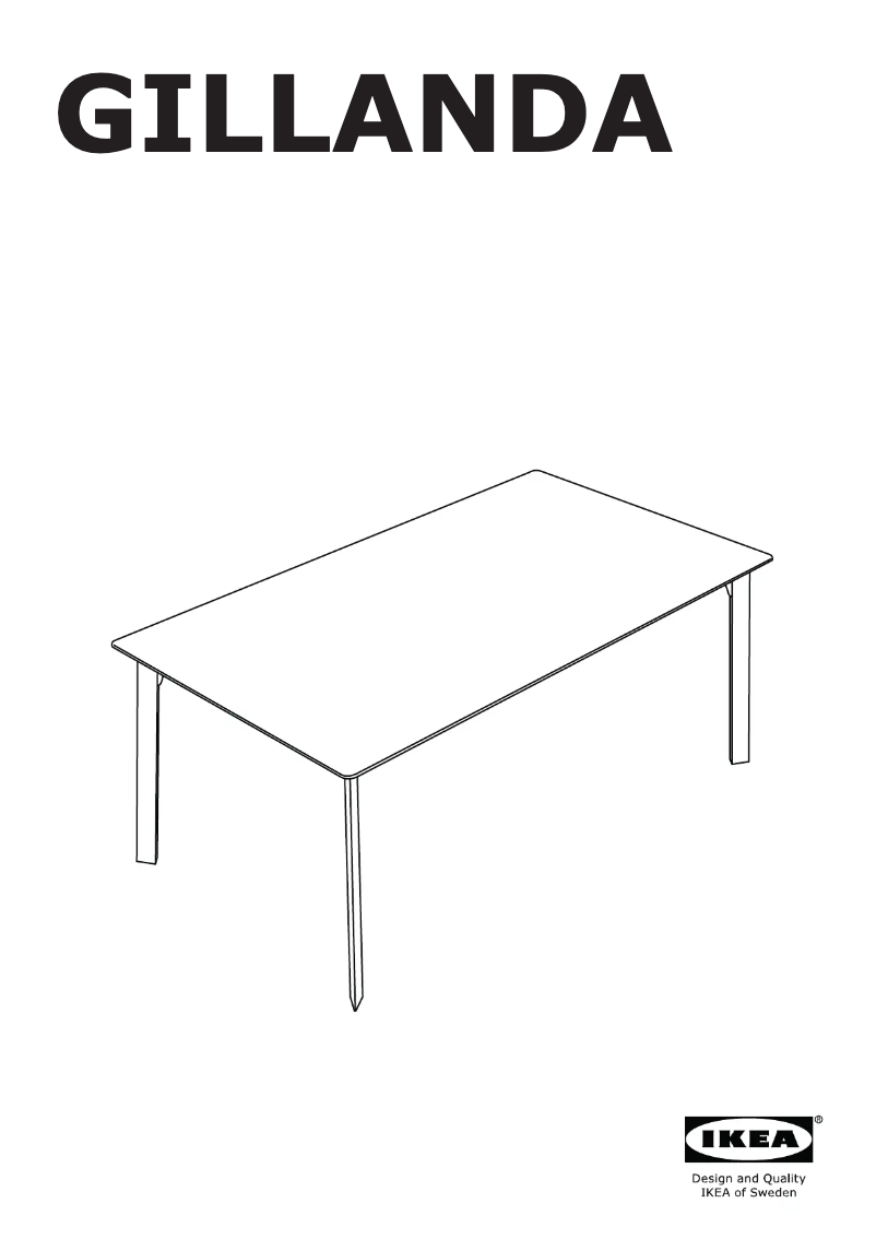 Page 1 de la notice Manuel utilisateur Ikea GILLANDA 405.190.81