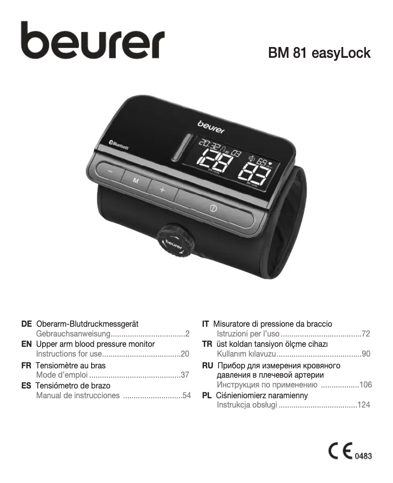 Page 1 de la notice Manuel utilisateur Beurer BM 81 easyLock