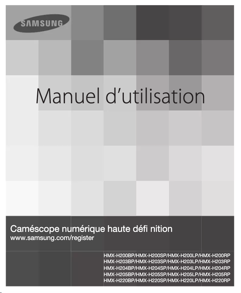 Page 1 de la notice Manuel utilisateur Samsung HMX-H205BP