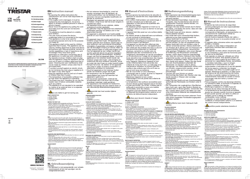 Page 1 de la notice Manuel utilisateur TriStar SA-2198