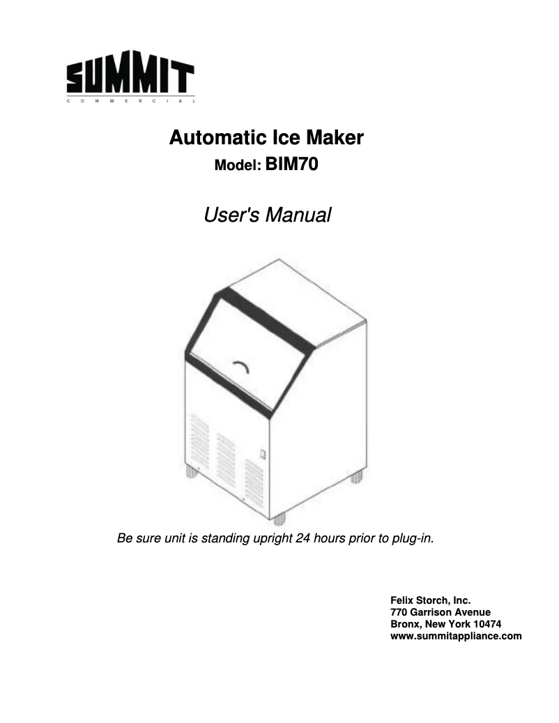 Page n°1 - Manuel utilisateur Summit BIM70