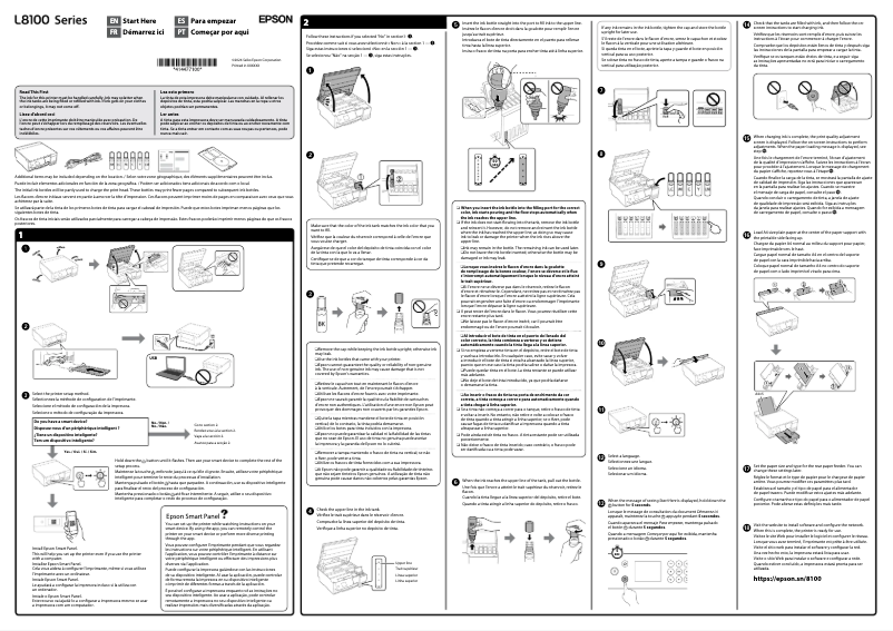 Page 1 de la notice Guide d'installation Epson EcoTank L8100