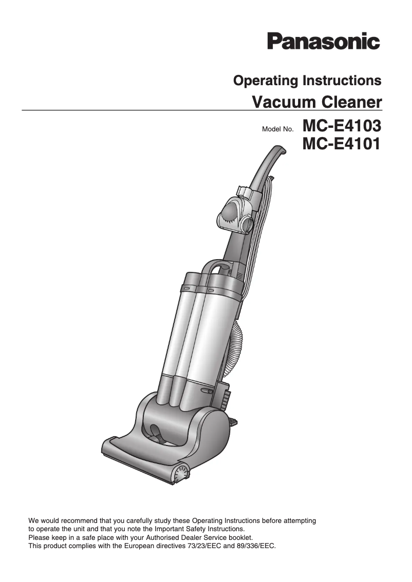 Página 1 del manual Manual de usuario Panasonic MC-E4103