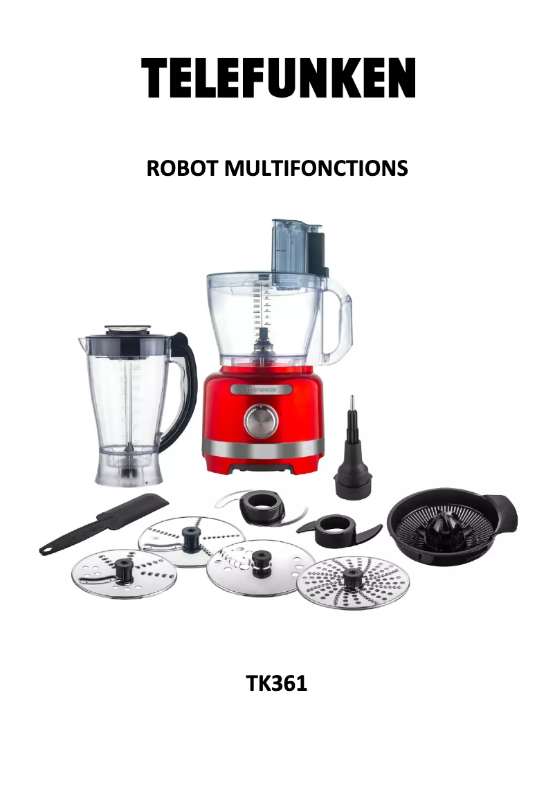 Page 1 de la notice Manuel utilisateur Telefunken TK361