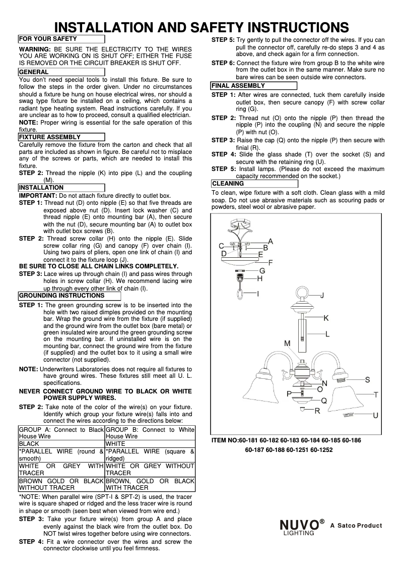 Page n°1 - Manuel utilisateur NUVO Ballerina 60/181