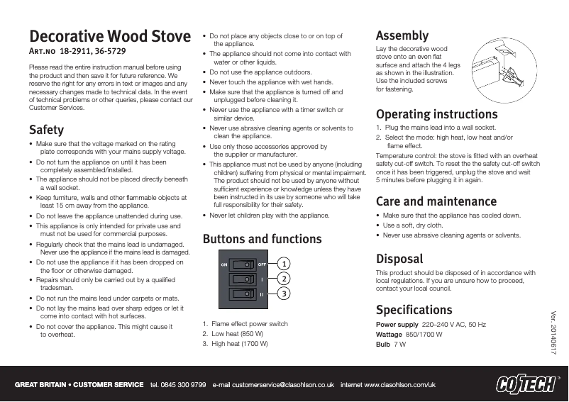 Page n°1 - Manuel utilisateur Cotech 36-5729