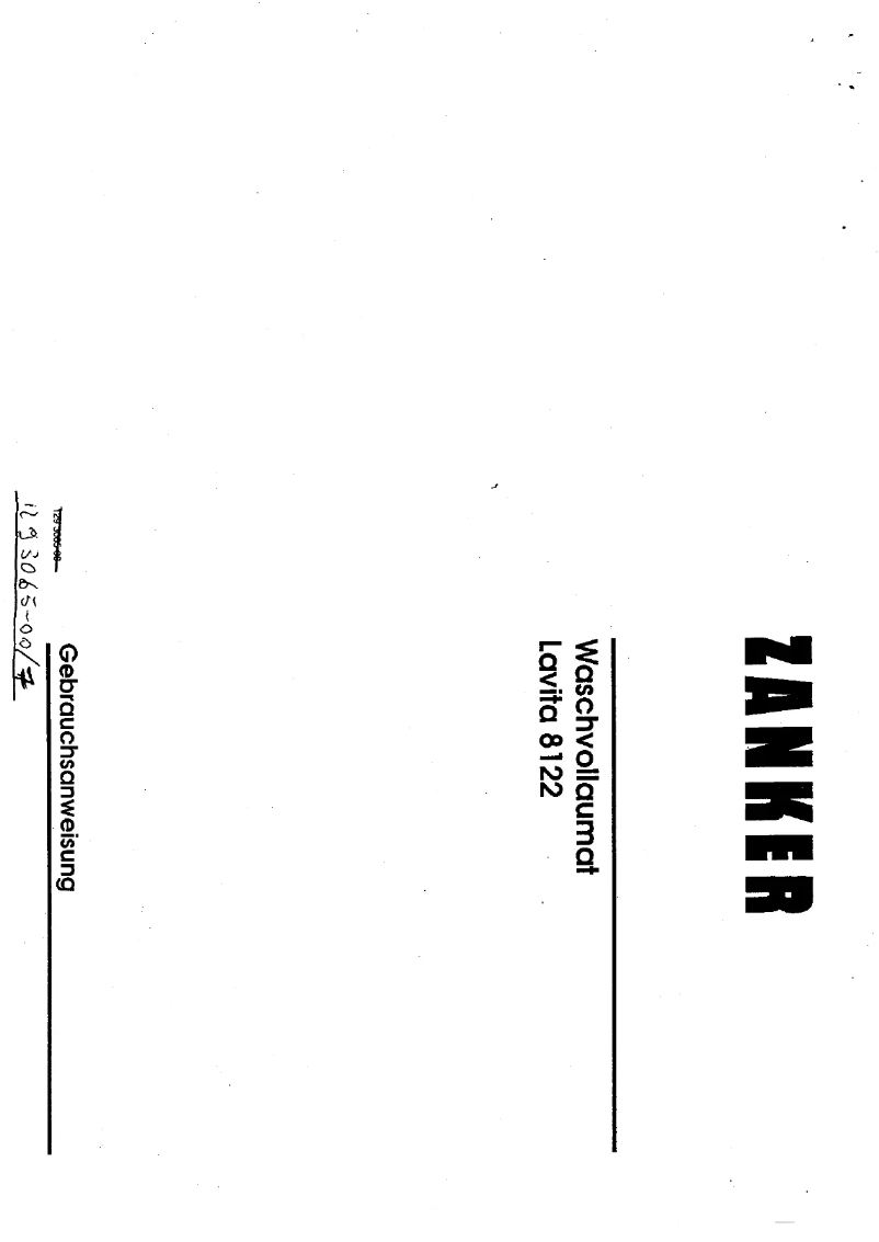 Page 1 de la notice Manuel utilisateur Zanker Lavita 8122