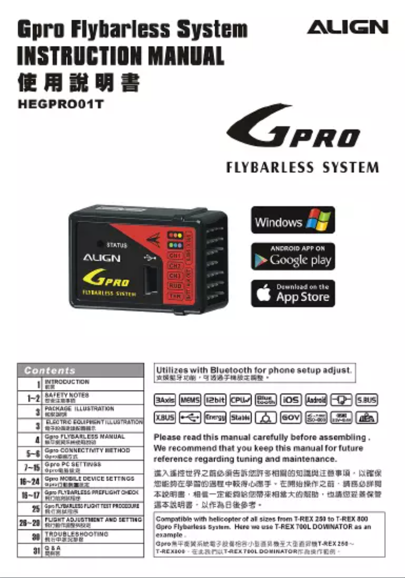 Page 1 de la notice Manuel utilisateur Align HEGPRO01