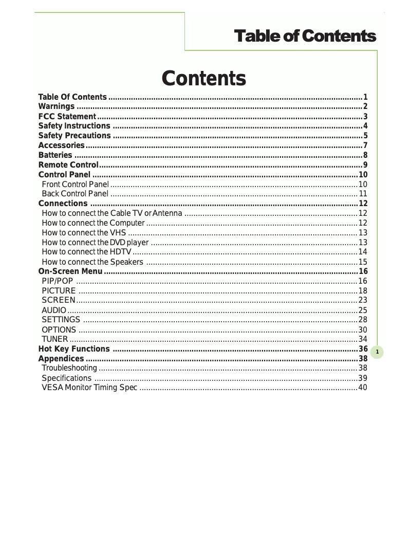 Página 1 del manual Manual de usuario Optoma PD50A