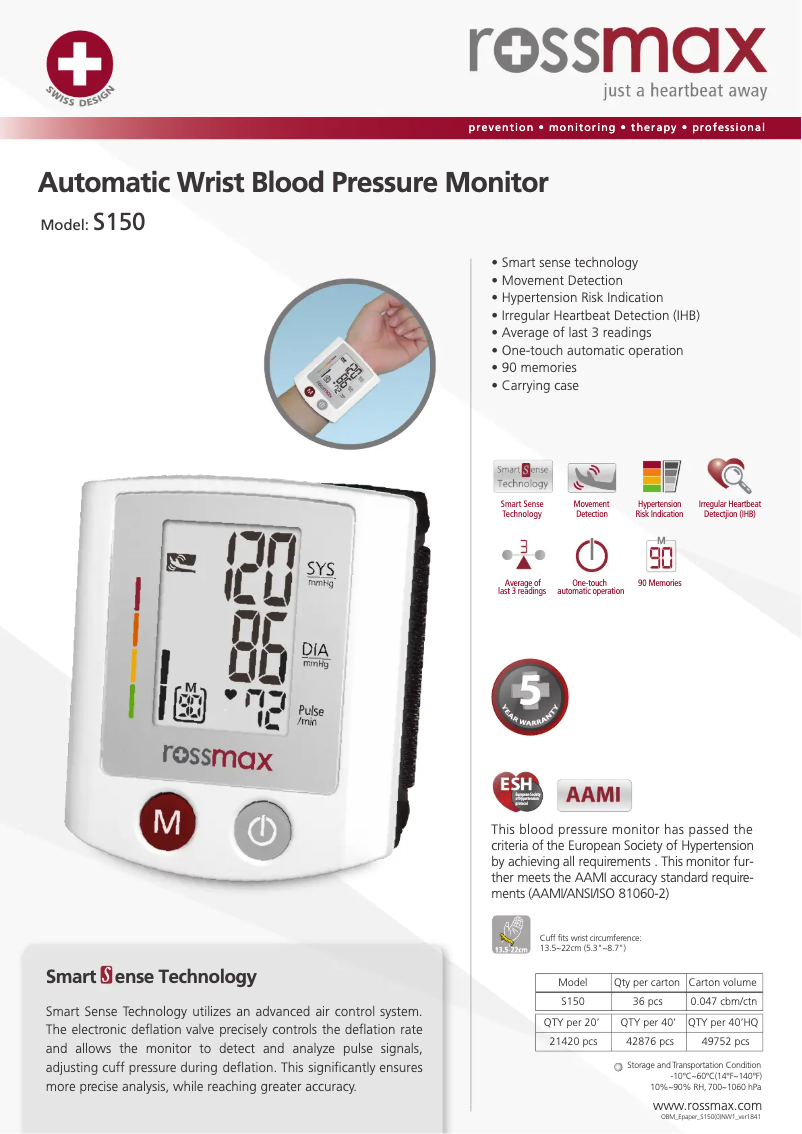 Page n°1 - Brochure Rossmax S150