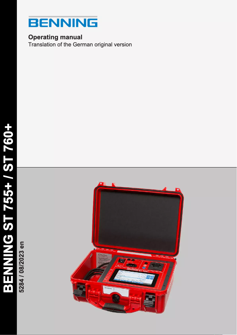 Page 1 de la notice Manuel utilisateur BENNING ST 760+