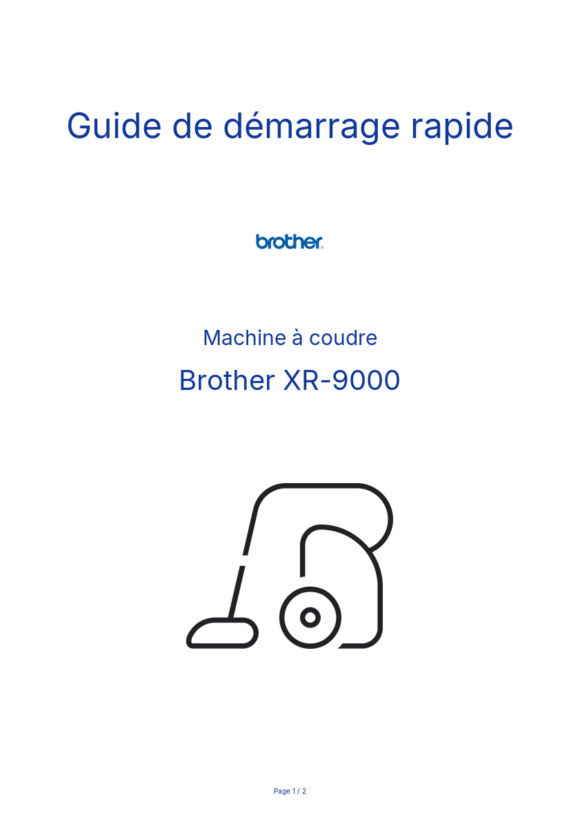 Image de la première page du manuel de l'appareil XR-9000