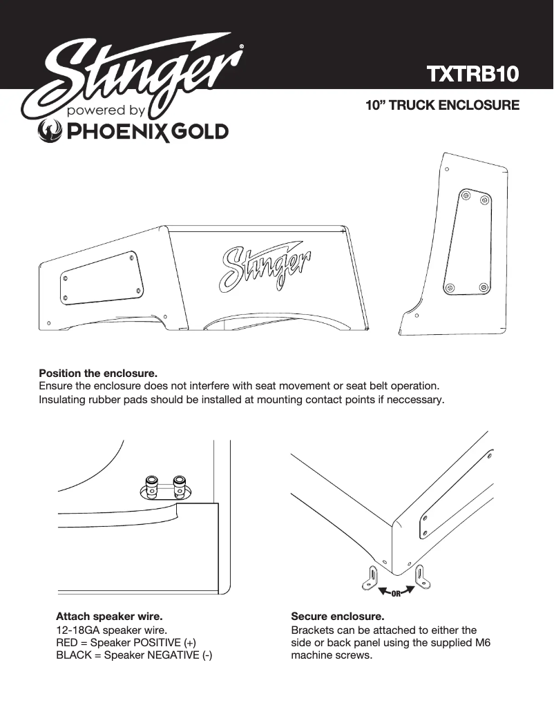 Page 1 de la notice Manuel utilisateur Phoenix Gold TXTRB10