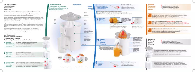 Page 1 de la notice Manuel utilisateur Trisa 7002 70 10