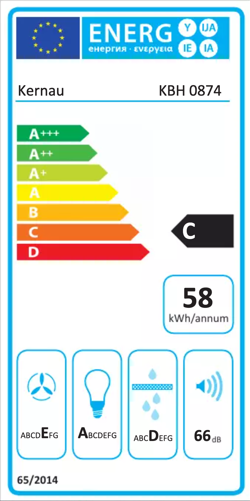 Page n°1 - Label énergétique Kernau KBH 0874 W