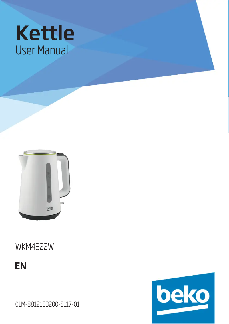 Page 1 de la notice Manuel utilisateur Beko WKM4322W