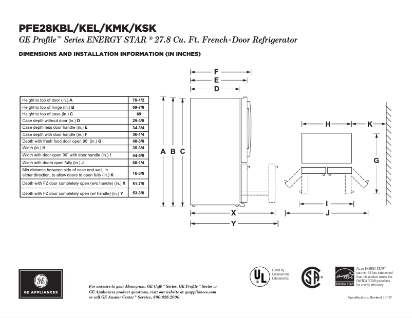 Image de la première page du manuel de l'appareil Profile PFE28KELDS